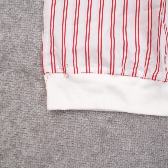 VTG 80s 90s Award Deadstock Large Red White Striped Short Sleeve Collared Shirt - Picture 6 of 10